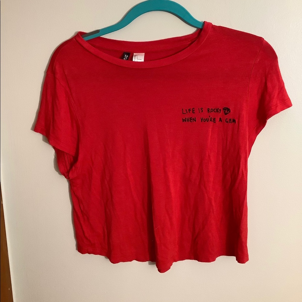 Red crop top